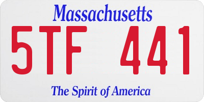 MA license plate 5TF441