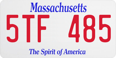 MA license plate 5TF485