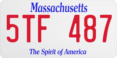 MA license plate 5TF487