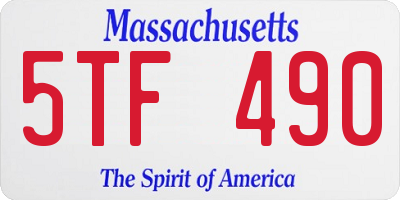 MA license plate 5TF490