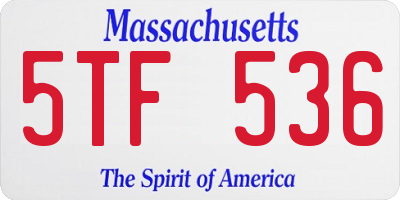MA license plate 5TF536