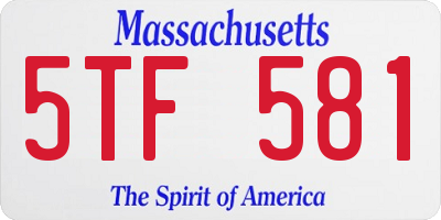 MA license plate 5TF581