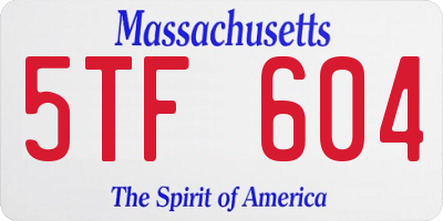 MA license plate 5TF604