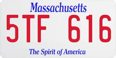 MA license plate 5TF616