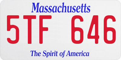 MA license plate 5TF646