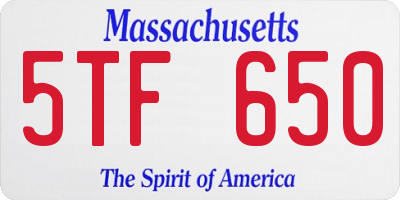 MA license plate 5TF650