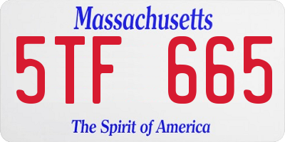 MA license plate 5TF665