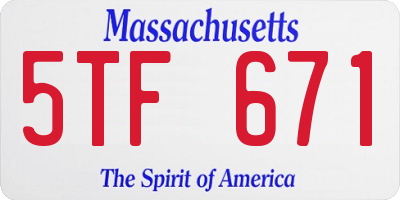 MA license plate 5TF671
