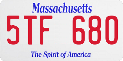MA license plate 5TF680