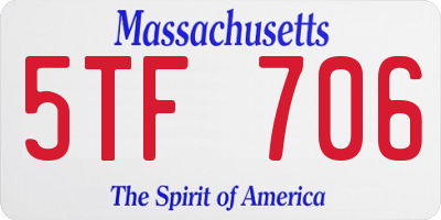 MA license plate 5TF706