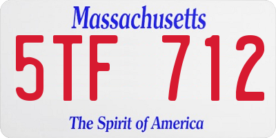 MA license plate 5TF712