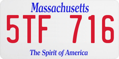 MA license plate 5TF716