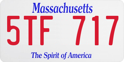MA license plate 5TF717
