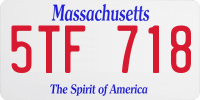 MA license plate 5TF718