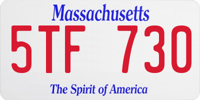 MA license plate 5TF730