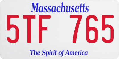 MA license plate 5TF765