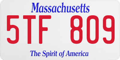 MA license plate 5TF809