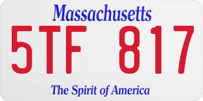 MA license plate 5TF817