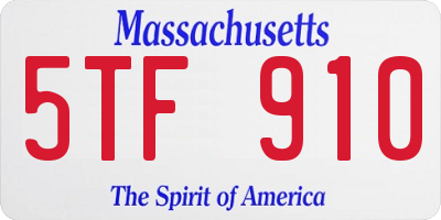 MA license plate 5TF910