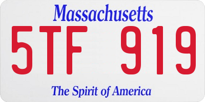 MA license plate 5TF919