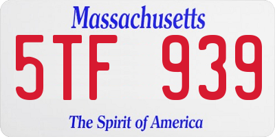 MA license plate 5TF939