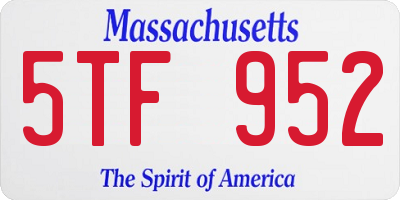 MA license plate 5TF952