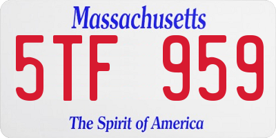 MA license plate 5TF959
