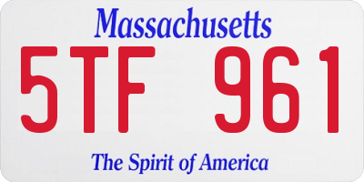 MA license plate 5TF961