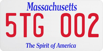 MA license plate 5TG002