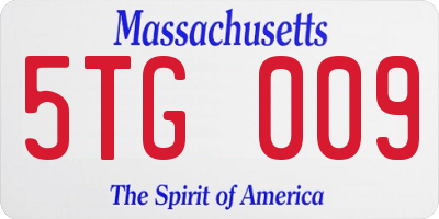 MA license plate 5TG009