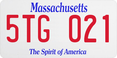 MA license plate 5TG021