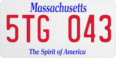MA license plate 5TG043