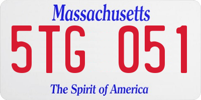 MA license plate 5TG051