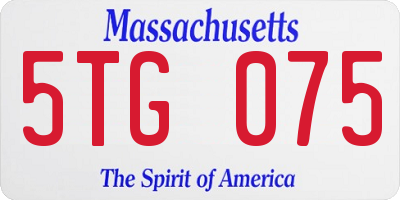 MA license plate 5TG075