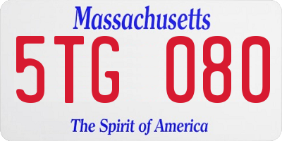 MA license plate 5TG080