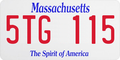 MA license plate 5TG115