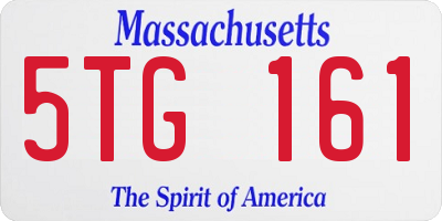 MA license plate 5TG161