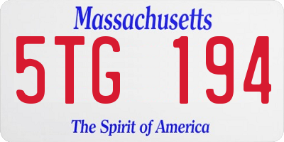 MA license plate 5TG194