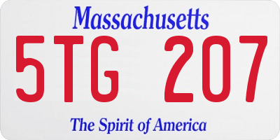 MA license plate 5TG207