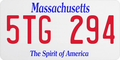 MA license plate 5TG294