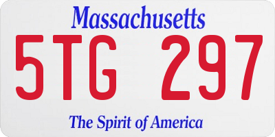 MA license plate 5TG297
