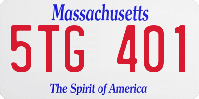 MA license plate 5TG401