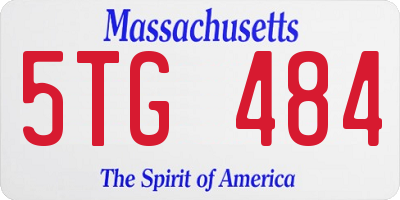 MA license plate 5TG484