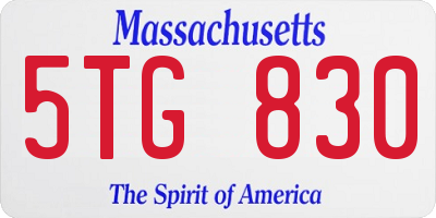 MA license plate 5TG830