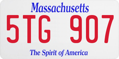 MA license plate 5TG907