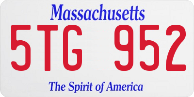 MA license plate 5TG952