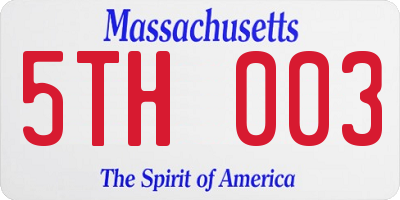 MA license plate 5TH003