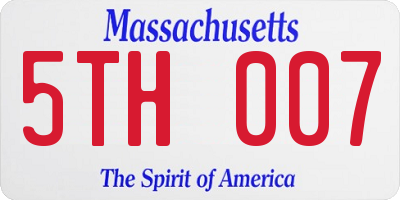 MA license plate 5TH007