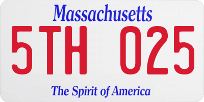 MA license plate 5TH025