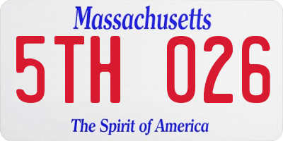 MA license plate 5TH026